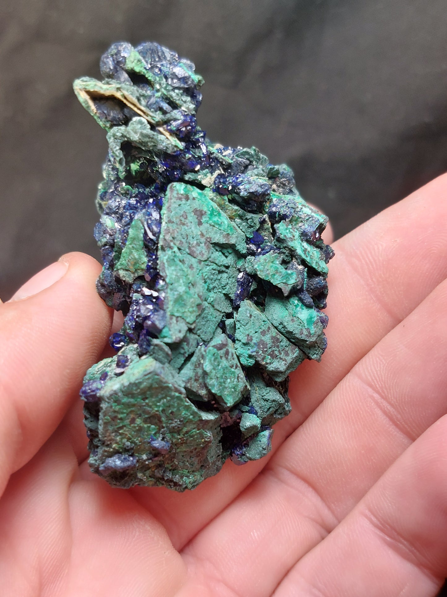 Azurite and Malachite-Laos